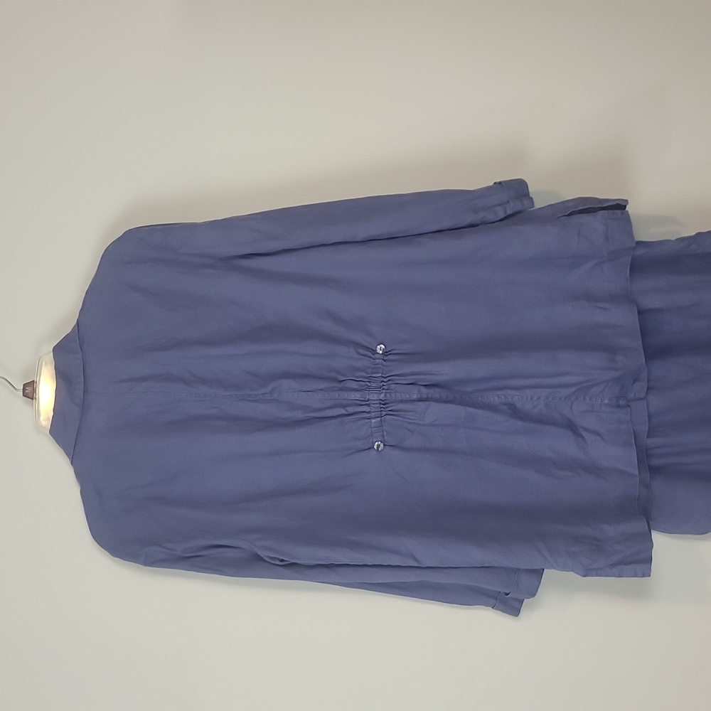 MARISA CHRISTINA Periwinkle Blue Linen Lagenlook 2 Piece Shirt/Jacket & Pants - Picture 5 of 17